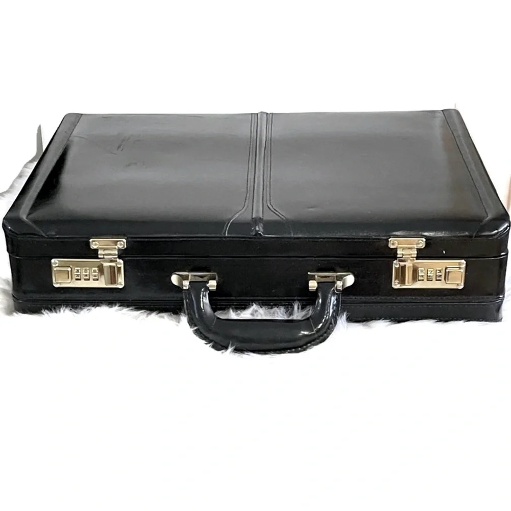 Vintage Black Leather Briefcase